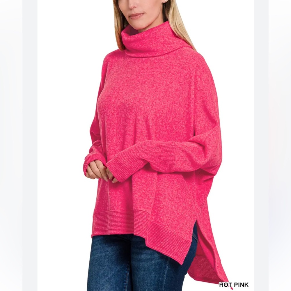 Hot Pink Turtleneck Sweater -M/L 

TIME FOR COZY SWEATER IN HOT PINK